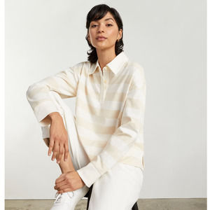 EVERLANE The Premium-Weight Rugby Shirt Natural Bone White {D18}